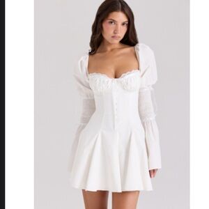 House of CB White Long Sleeve Dress